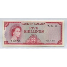 JAMAICA CINCO SHILLINGS BILLETE SIN CIRCULAR, UNC